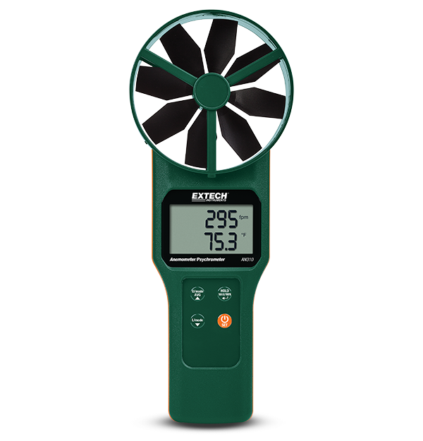 Extech AN310 Large Vane CFM/CMM Anemometer/Psychrometer