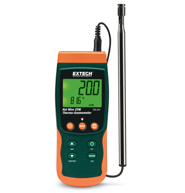 Extech SDL350 Hot Wire CFM Thermo-Anemometer/Datalogger