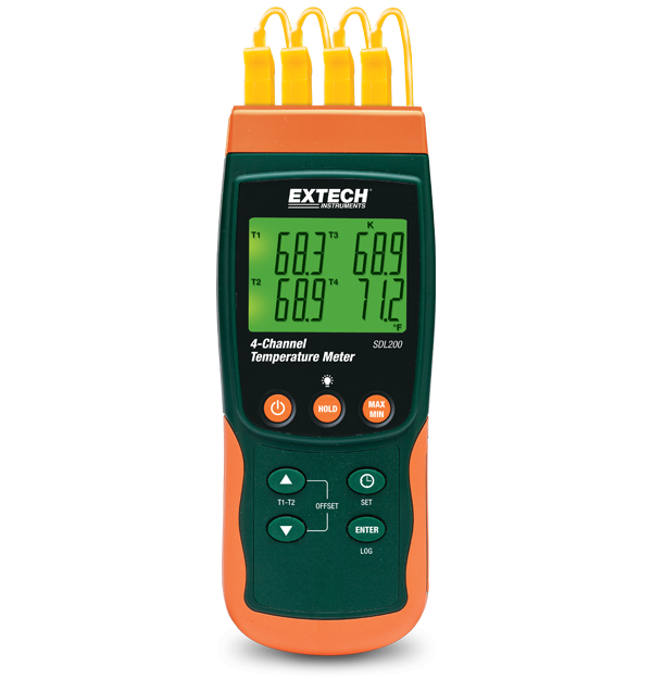 Extech SDL200 4-Channel Datalogging Thermometer